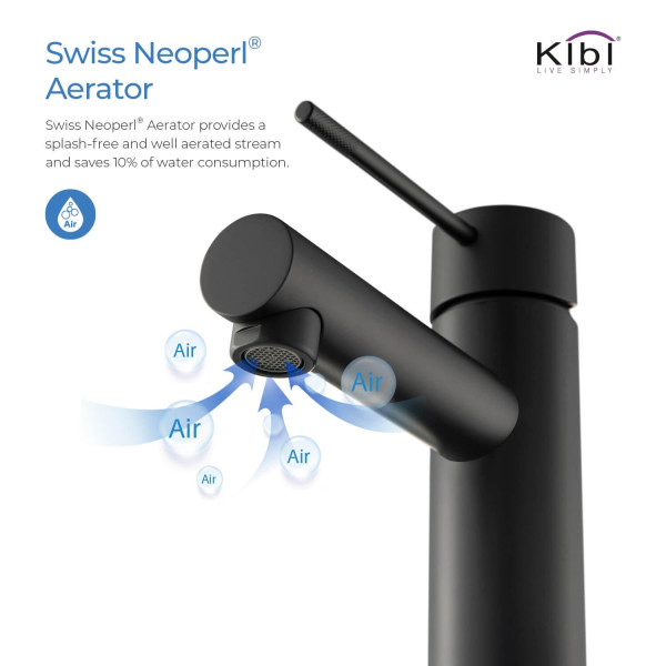 KIBI KBF1010MB Circular X Single Handle Bathroom Vanity Sink Faucet