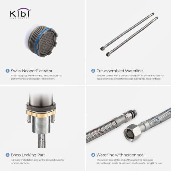 KIBI KBF1010TT Circular X Single Handle Bathroom Vanity Sink Faucet