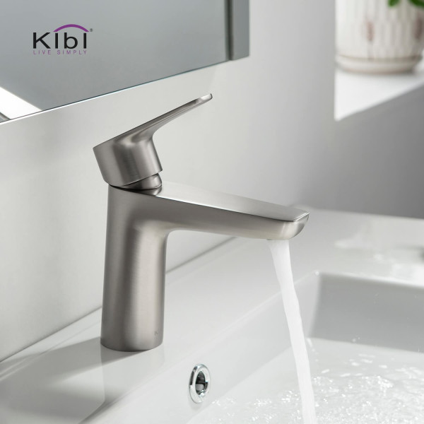 KIBI KBF1011BN Harmony Single Handle Bathroom Vanity Sink Faucet
