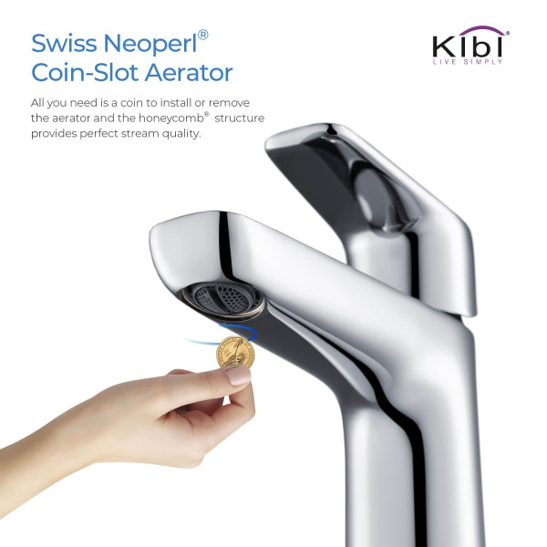 KIBI KBF1011CH Harmony Single Handle Bathroom Vanity Sink Faucet