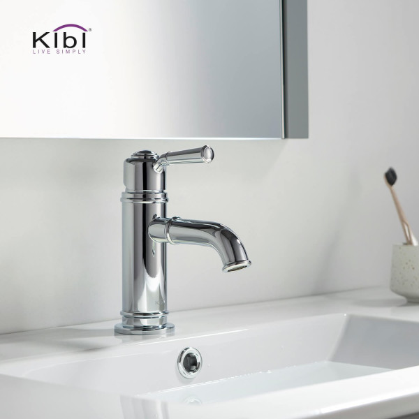 KIBI KBF1012CH Victorian Single Handle Bathroom Vanity Sink Faucet