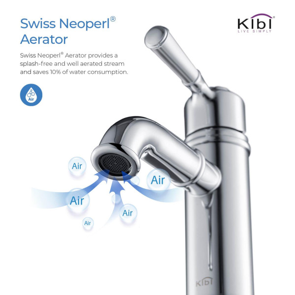 KIBI KBF1012CH Victorian Single Handle Bathroom Vanity Sink Faucet