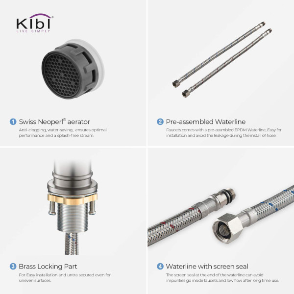 KIBI KBF1013BN Victorian Single Handle Bathroom Vessel Sink Faucet