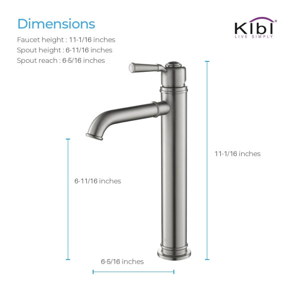 KIBI KBF1013BN Victorian Single Handle Bathroom Vessel Sink Faucet