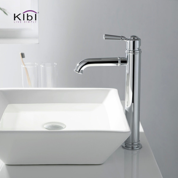KIBI KBF1013CH Victorian Single Handle Bathroom Vessel Sink Faucet