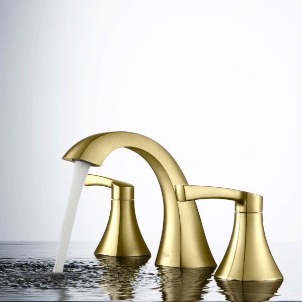 KIBI KBF1022BG Pyramid II Bathroom Sink 8" Widespread Faucet with Drain Assembly