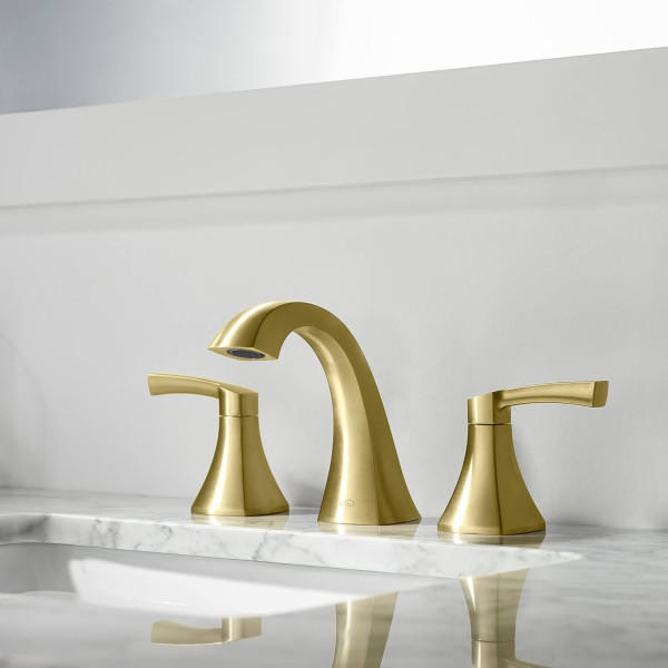 KIBI KBF1022BG Pyramid II Bathroom Sink 8" Widespread Faucet with Drain Assembly