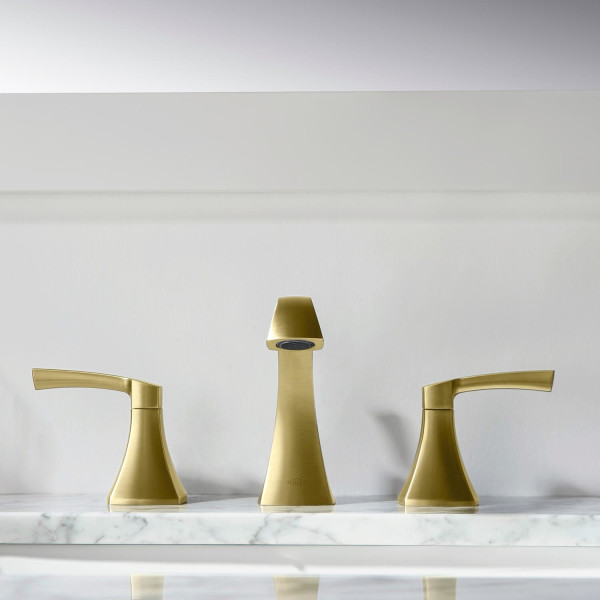 KIBI KBF1022BG Pyramid II Bathroom Sink 8" Widespread Faucet with Drain Assembly