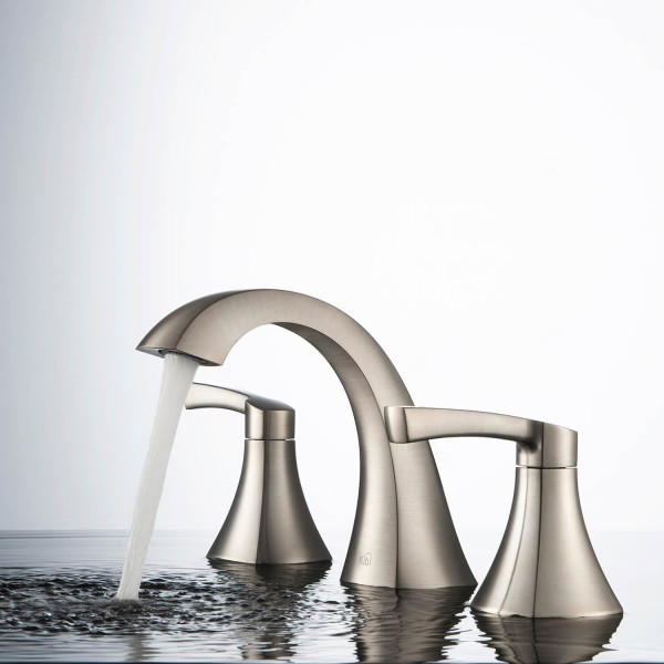 KIBI KBF1022BN Pyramid II Bathroom Sink 8" Widespread Faucet with Drain Assembly