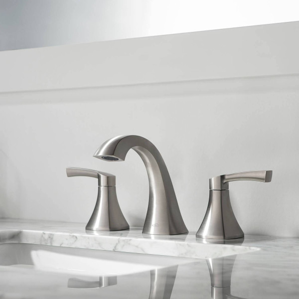 KIBI KBF1022BN Pyramid II Bathroom Sink 8" Widespread Faucet with Drain Assembly