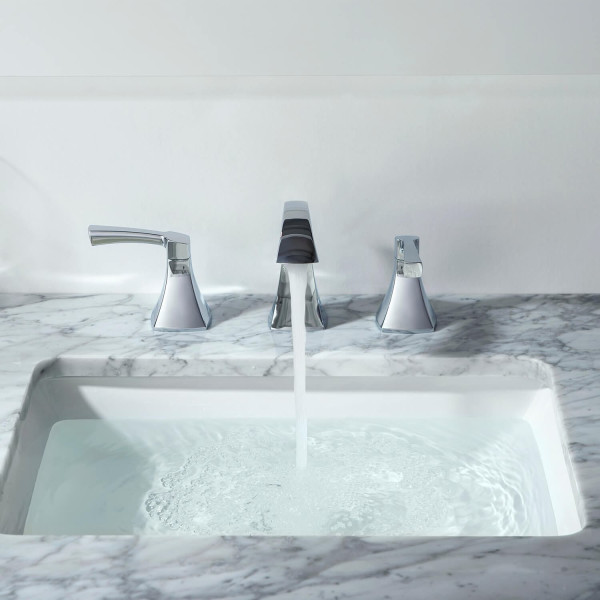 KIBI KBF1022CH Pyramid II Bathroom Sink 8" Widespread Faucet with Drain Assembly