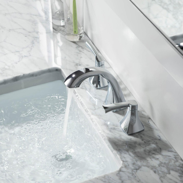 KIBI KBF1022CH Pyramid II Bathroom Sink 8" Widespread Faucet with Drain Assembly