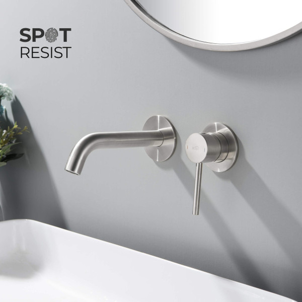 KIBI KBF1023BN Circular Single Handle Wall Mounted Bathroom Sink Faucet