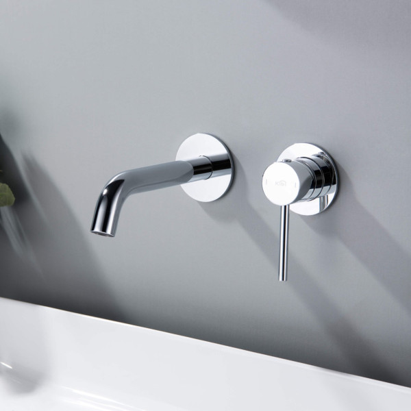 KIBI KBF1023CH Circular Single Handle Wall Mounted Bathroom Sink Faucet