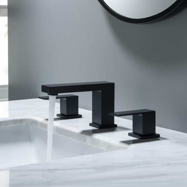 KIBI KBF1024MB Cube 8" Bathroom Sink Widespread Faucet with Drain Assembly