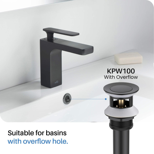 KIBI KBF1024MB Cube 8" Bathroom Sink Widespread Faucet with Drain Assembly