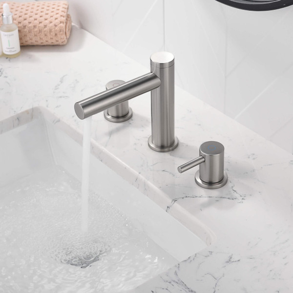 KIBI KBF1025BN Circular 8" Bathroom Sink Widespread Faucet with Drain Assembly