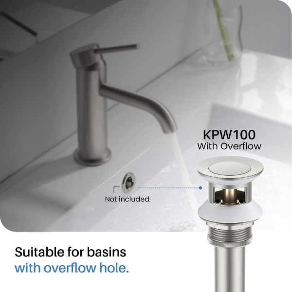 KIBI KBF1025BN Circular 8" Bathroom Sink Widespread Faucet with Drain Assembly