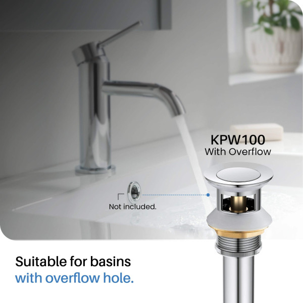 KIBI KBF1025CH Circular 8" Bathroom Sink Widespread Faucet with Drain Assembly