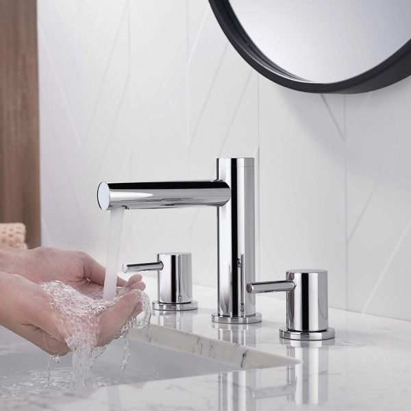 KIBI KBF1025CH Circular 8" Bathroom Sink Widespread Faucet with Drain Assembly