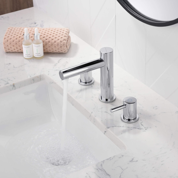 KIBI KBF1025CH Circular 8" Bathroom Sink Widespread Faucet with Drain Assembly
