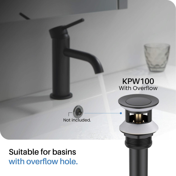 KIBI KBF1025MB Circular 8" Bathroom Sink Widespread Faucet with Drain Assembly