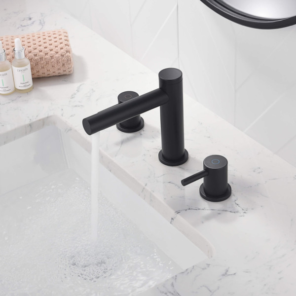 KIBI KBF1025MB Circular 8" Bathroom Sink Widespread Faucet with Drain Assembly
