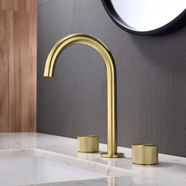 KIBI KBF1026BG Circular X 8" Bathroom Sink Widespread Faucet with Drain Assembly