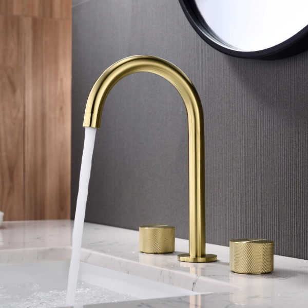 KIBI KBF1026BG Circular X 8" Bathroom Sink Widespread Faucet with Drain Assembly