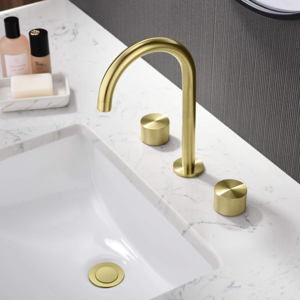 KIBI KBF1026BG Circular X 8" Bathroom Sink Widespread Faucet with Drain Assembly