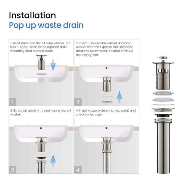 KIBI KBF1026BN Circular X 8" Bathroom Sink Widespread Faucet with Drain Assembly
