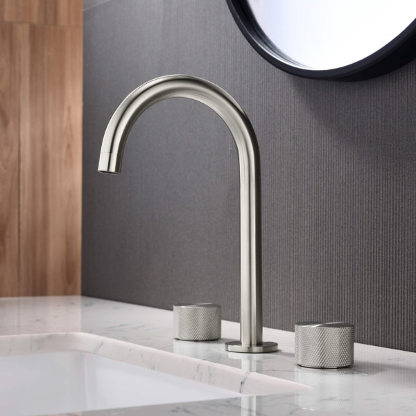 KIBI KBF1026BN Circular X 8" Bathroom Sink Widespread Faucet with Drain Assembly