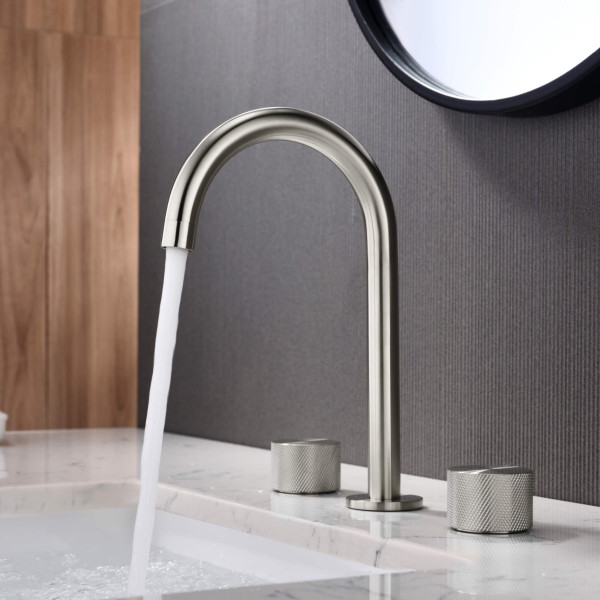 KIBI KBF1026BN Circular X 8" Bathroom Sink Widespread Faucet with Drain Assembly