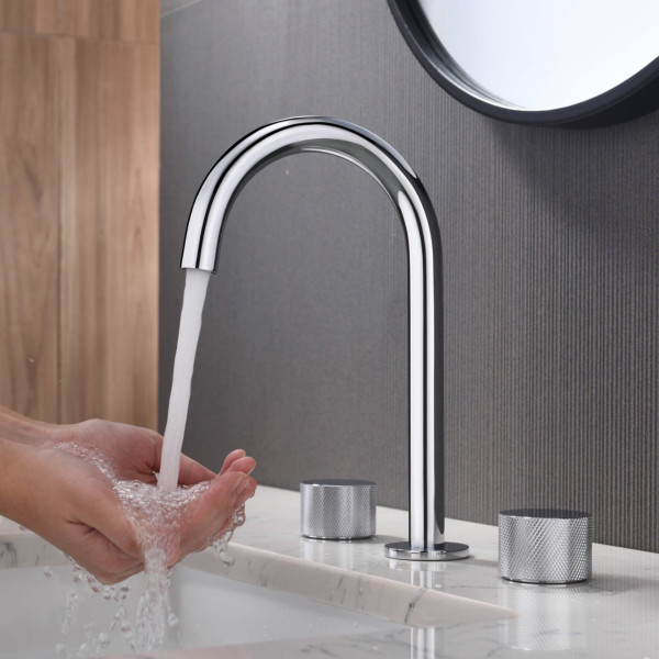 KIBI KBF1026CH Circular X 8" Bathroom Sink Widespread Faucet with Drain Assembly