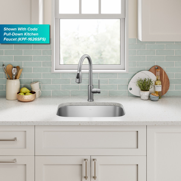 Kraus KBU12 Premier 23” Undermount Single Bowl 18-Gauge Stainless Steel Kitchen Sink