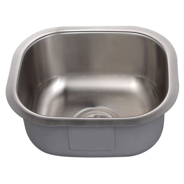 Kraus KBU17 15 inch Undermount Single Bowl Stainless Steel Kitchen Sink