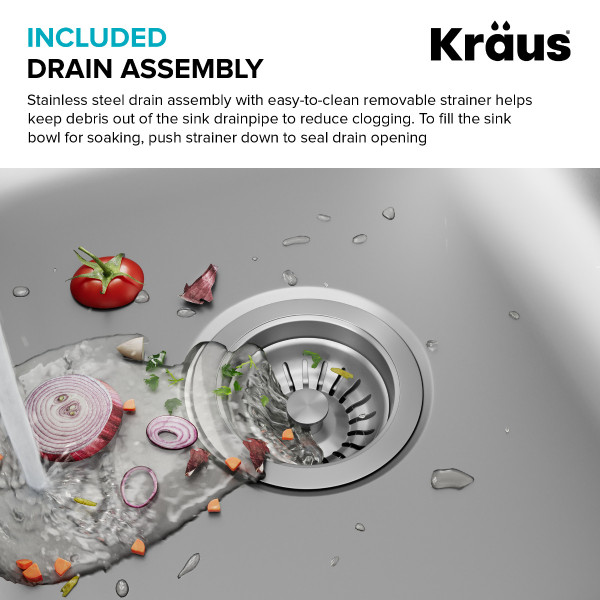 Kraus KBU24 32” Undermount 60/40 Double Bowl 18-Gauge Stainless Steel Kitchen Sink