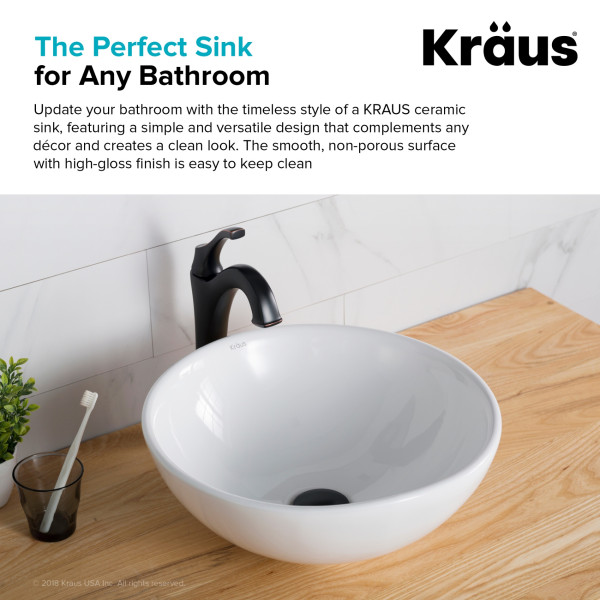 Kraus KCV-141 16''. Above Counter Stain Resistant Sink