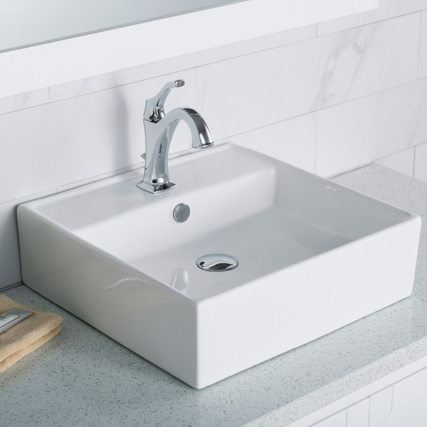 Kraus KCV-150 19'' Smooth Above Counter Sink + Overflow
