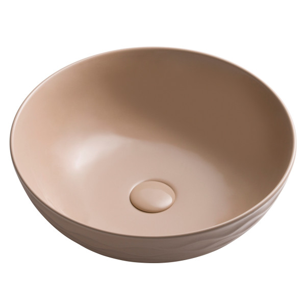 Kraus KCV-200GBE Viva™ Round Beige Porcelain Ceramic Vessel Bathroom Sink