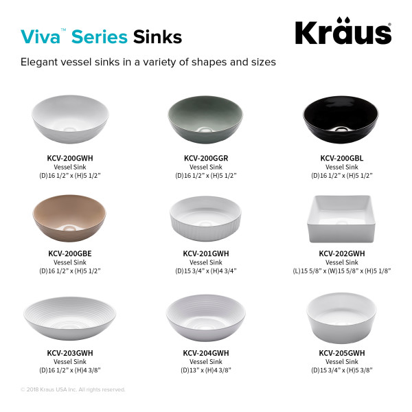 Kraus KCV-200GBE Viva™ Round Beige Porcelain Ceramic Vessel Bathroom Sink
