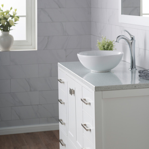 Kraus KCV-341 Elavo™ Round Vessel White Porcelain Ceramic Bathroom Sink