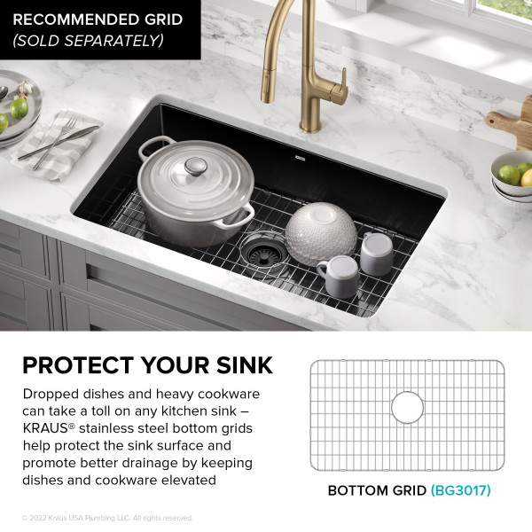  KRAUS KE1US32 Pintura™ 32” Undermount Enameled Steel Single Bowl Kitchen Sink 