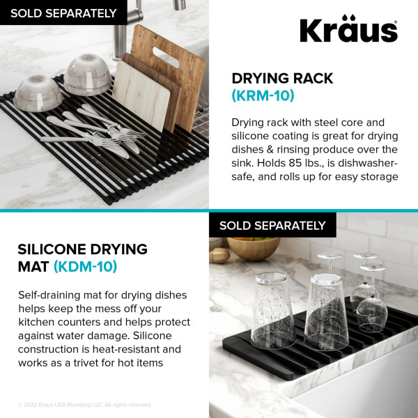  KRAUS KE1US32 Pintura™ 32” Undermount Enameled Steel Single Bowl Kitchen Sink 