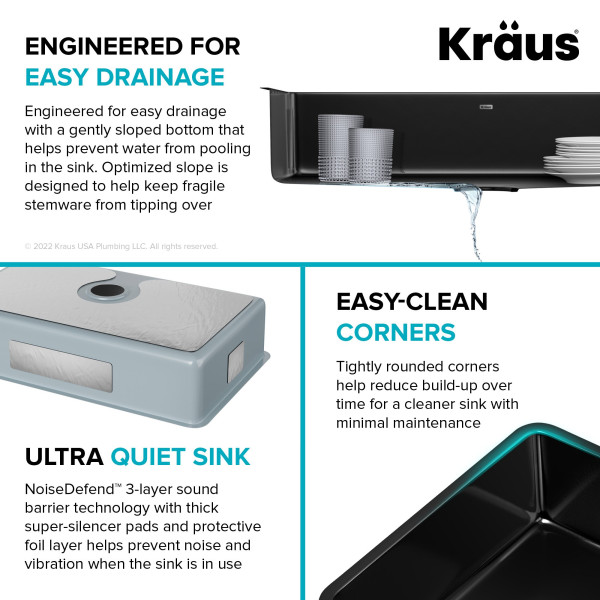  KRAUS KE1US32 Pintura™ 32” Undermount Enameled Steel Single Bowl Kitchen Sink 
