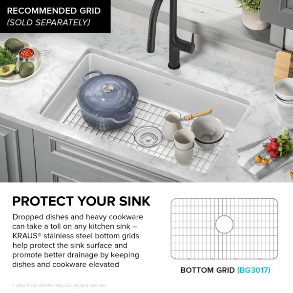  KRAUS KE1US32 Pintura™ 32” Undermount Enameled Steel Single Bowl Kitchen Sink 