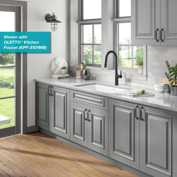  KRAUS KE1US32 Pintura™ 32” Undermount Enameled Steel Single Bowl Kitchen Sink 