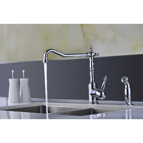 ANZZI KF-AZ037 Locke Kitchen Faucet With Side Spray In Polished Chrome