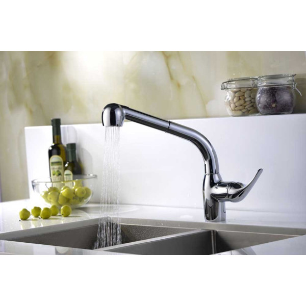 ANZZI KF-AZ040 Harbour Pull Out Spray Kitchen Faucet In Polished Chrome