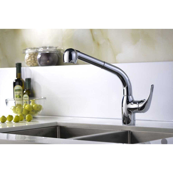 ANZZI KF-AZ040 Harbour Pull Out Spray Kitchen Faucet In Polished Chrome